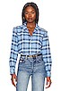 view 1 of 4 Eileen Woven Button Up in Light Blue Plaid