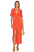 view 1 of 3 Vintage Summer Midi Dress in Tangerine Tango