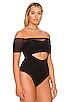 view 6 of 11 Off Shoulder Cut Out Bodysuit in Black001