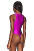 view 7 of 10 Compression Shine High Neck Bodysuit in Pop Thistle