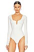 view 3 of 5 Good Touch Ring Ruched Bodysuit in Ivory001