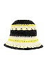 view 3 of 3 Cotton Crochet Bucket Hat in Golden Kiwi