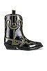 view 1 of 5 Low Shaft Embroidered Western Boot in Black & Yellow