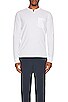 view 3 of 3 Long Sleeve Victory V Notch Slim Tee in White