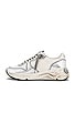 view 5 of 6 Running Sneaker in White & Silver