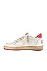view 5 of 7 Ballstar Sneaker in White & Strawberry Red