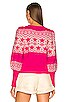 view 3 of 4 Marcelle Fairisle Sweater in Brilliant Pink & Cream