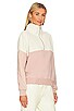 view 2 of 4 Fleece Color Block Half Zip Pullover in Pale Blush With Washed White