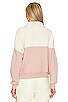 view 3 of 4 Fleece Color Block Half Zip Pullover in Pale Blush With Washed White