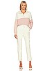 view 4 of 4 Fleece Color Block Half Zip Pullover in Pale Blush With Washed White
