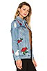 x REVOLVE Daria Oversized Denim Trucker Jacket, view 3, click to view large image.