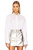 view 1 of 5 Alessandra Oversized Shirt with Jeweled Collar in White
