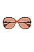 view 1 of 1 Oversized Square in Shiny Gradient Havana & Solid Orange