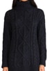 view 5 of 6 Turtle Neck Chunky Sweater in Black & Navy