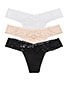 view 1 of 5 Organic Cotton 3 Pack Low Rise Thongs in Black & White & Chai