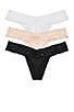 view 2 of 5 Organic Cotton 3 Pack Low Rise Thongs in Black & White & Chai