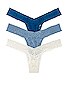 view 2 of 6 BRIDAL 3-PACK LOW RISE 끈팬티 in Blue & White