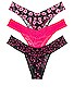 view 2 of 6 VALENTINE'S DAY 3-PACK ORIGINAL RISE 끈팬티 in Black & Pink