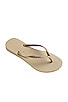 view 3 of 4 Slim Flip Flop in Sand Grey & Light Golden