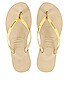 view 1 of 5 You Metallic Flip Flop in Golden Sand & Metallco