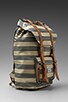 view 3 of 6 Invitational Collection Little America Backpack in Navy & Khaki Stripe