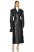 view 1 of 3 Waterbased Faux Leather Long Coat in Black