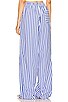 view 3 of 4 Cotton Poplin Stripe Pajama Pant in Bright Blue Stripe