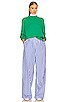 view 4 of 4 Cotton Poplin Stripe Pajama Pant in Bright Blue Stripe