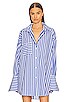 view 2 of 5 Cotton Poplin Oversized Shirt in Bright Blue Stripe