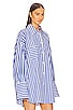 view 3 of 5 Cotton Poplin Oversized Shirt in Bright Blue Stripe