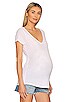view 2 of 4 The Maternity Fitted V Neck Tee in White