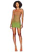 view 1 of 3 Playa One Shoulder Asymmetrical Mini Dress in Pink & Green Ombre