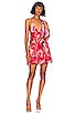 view 1 of 4 DIONNE 미니 원피스 in Red Swirl Print