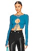 view 1 of 4 Lua Cropped Keyhole Sweater in Cerulean Blue