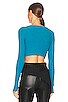 view 3 of 4 Lua Cropped Keyhole Sweater in Cerulean Blue