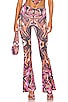 view 1 of 4 Detria Ruched Front Pant in Pink & Orange Swirl