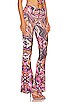 view 2 of 4 Detria Ruched Front Pant in Pink & Orange Swirl