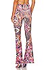 view 3 of 4 Detria Ruched Front Pant in Pink & Orange Swirl