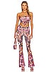 view 4 of 4 Detria Ruched Front Pant in Pink & Orange Swirl