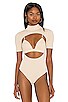 view 2 of 5 Zayah Bodysuit in Two Tone Sand