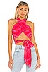 view 1 of 4 Rios Wrap Halter Top in Strawberry Tie Dye