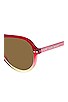 view 4 of 4 IN LOVE 선글라스 in Red, Yellow & Brown