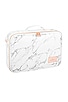 view 1 of 3 C'est La Vie Makeup Carry Case with Adjustable Dividers in White Marble