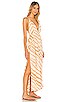 view 2 of 3 River Triangle Plunge Wrap Skirt Maxi Dress in Golden Zebra