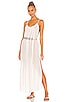 view 1 of 4 Yasmine Solid Gathered Neckline Sundress Maxi in Ivory