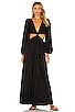 view 1 of 3 Julie Solid Ruched Bodice Cutaway Maxi Dress in Black