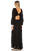 view 3 of 3 Julie Solid Ruched Bodice Cutaway Maxi Dress in Black