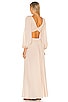 Julie Solid Ruched Bodice Cutaway Maxi Dress, view 3 of 3, click to view large image.