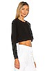 view 2 of 4 Gnocchi Solid Crew Neck Cropped Sweatshirt in Black