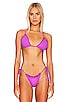 view 1 of 4 The Frill Tri Eco Bikini Top in Violet Rib